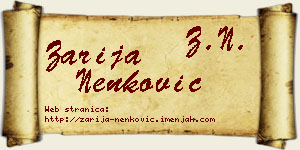 Zarija Nenković vizit kartica